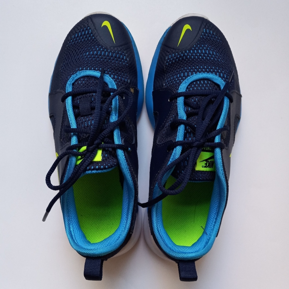 Nike Flex Contact 3 Kids Shoes Size 4Y Blue Running Athletic Sneakers Activewear